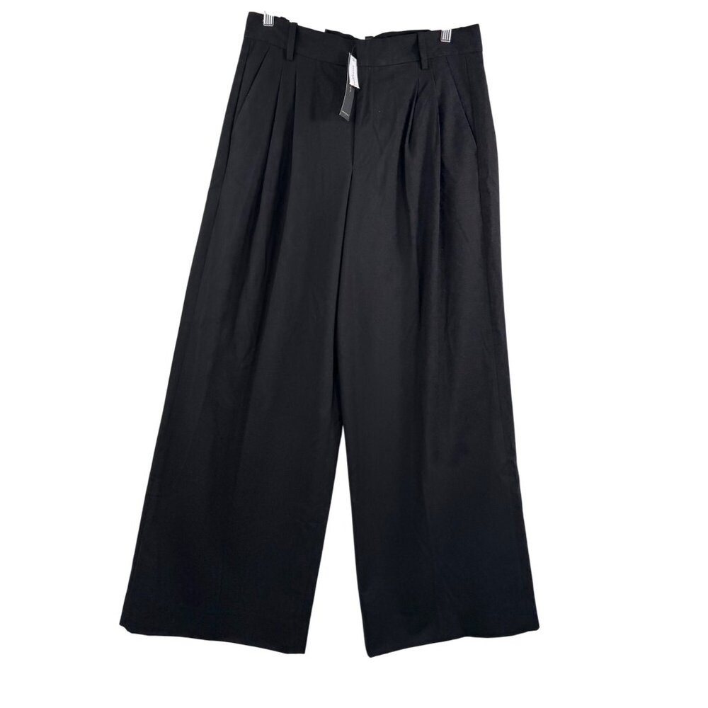 Banana‎ Republic Wide leg pleated high waist trouser pants black sz 10